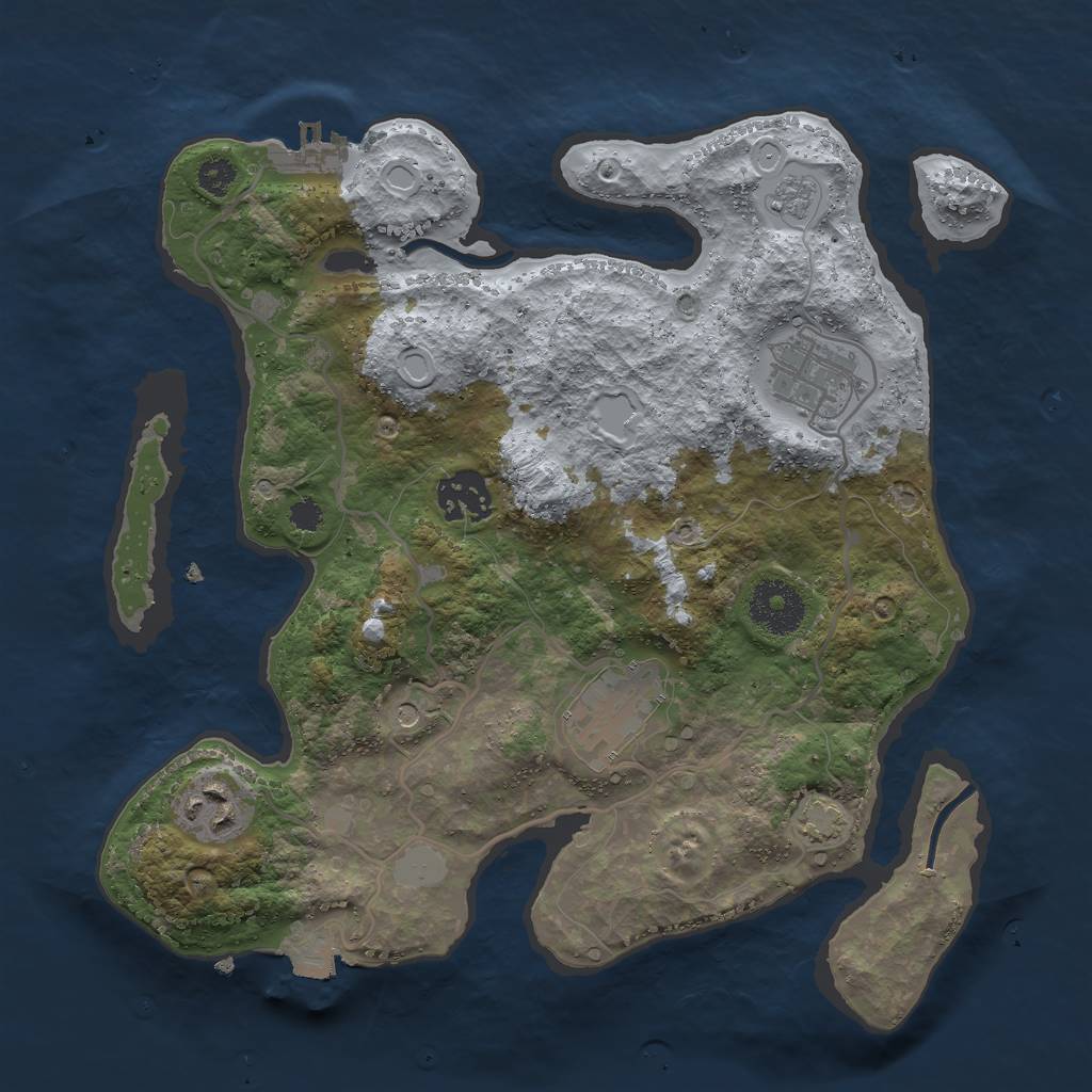 Rust Map: Procedural Map, Size: 3000, Seed: 66115333, 11 Monuments