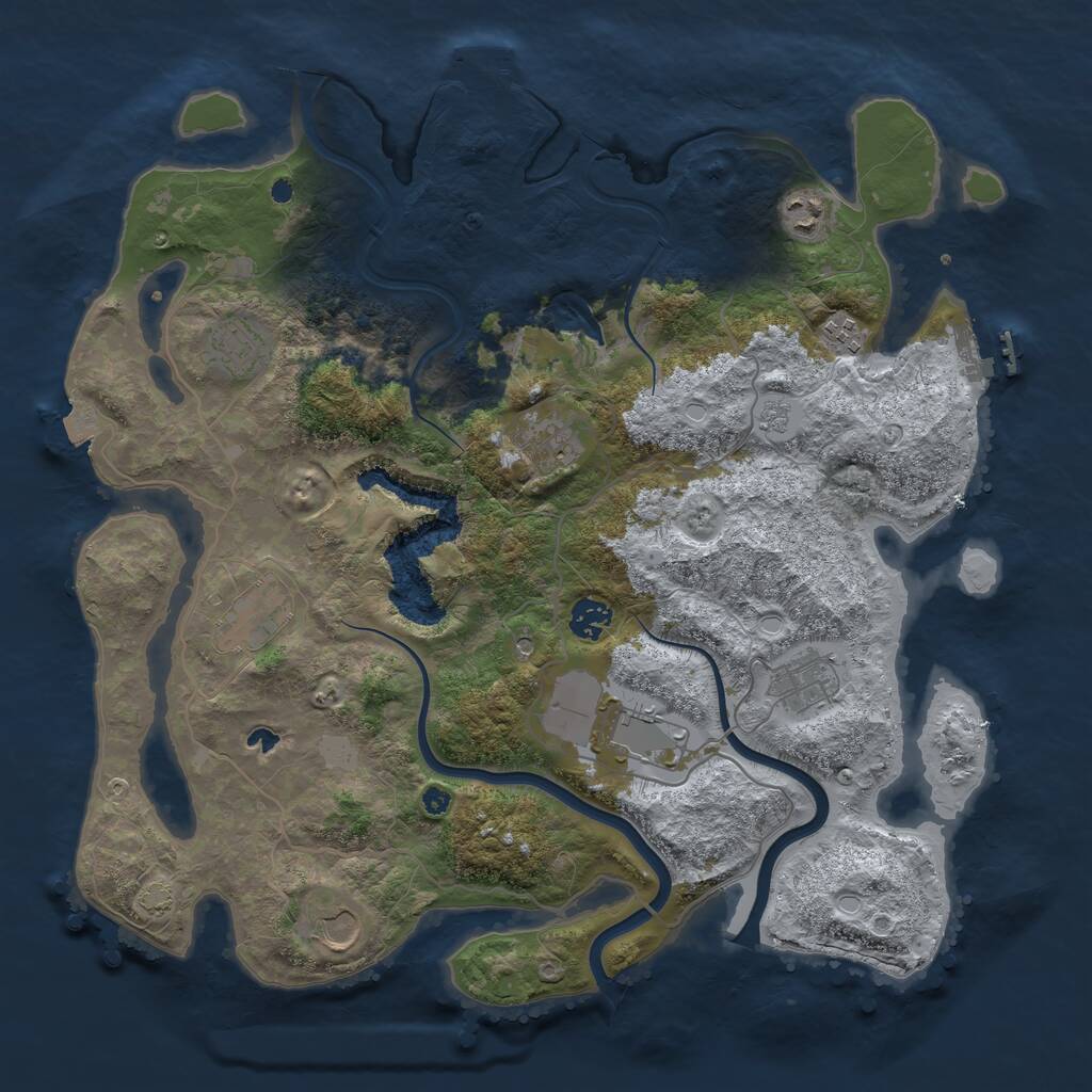 Rust Map: Procedural Map, Size: 4000, Seed: 1470388556, 15 Monuments