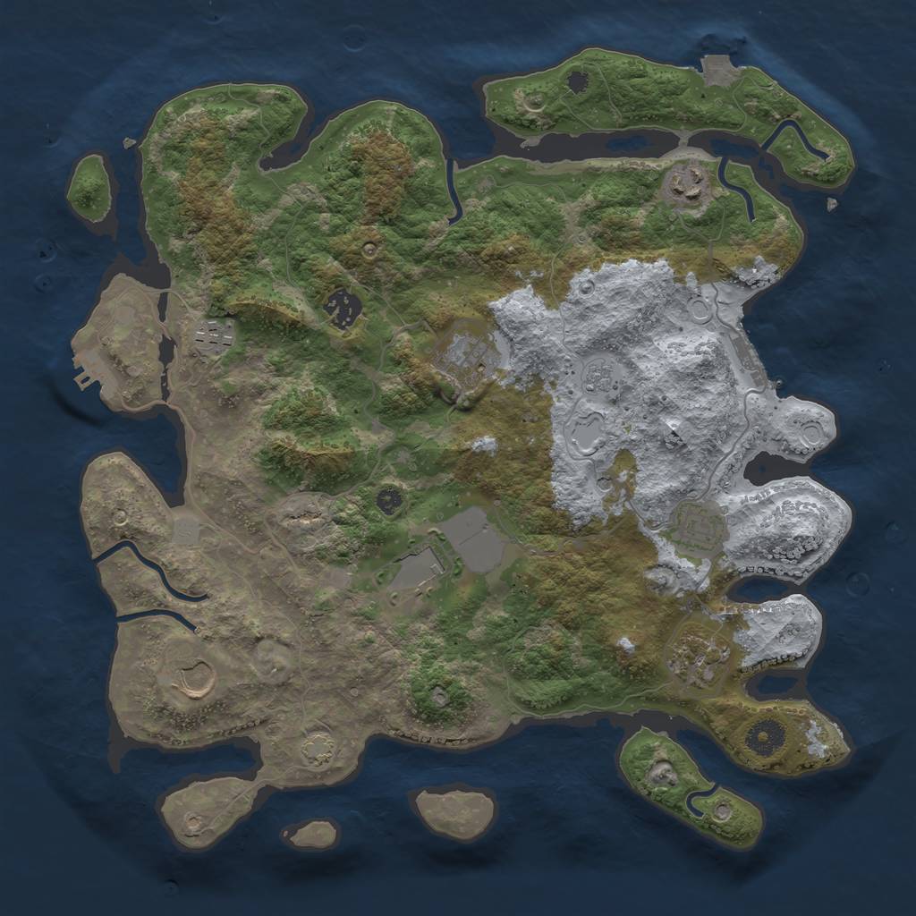 Rust Map: Procedural Map, Size: 3700, Seed: 747900902, 16 Monuments