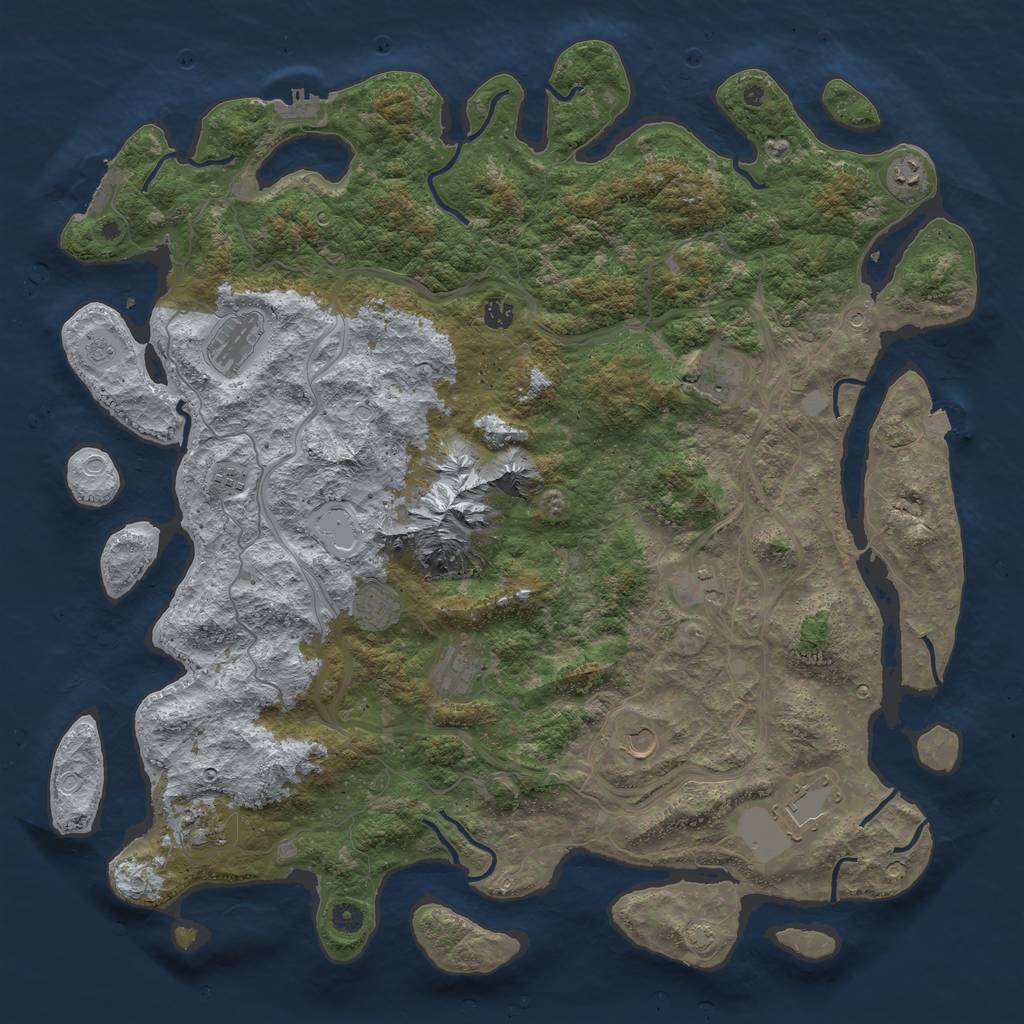 Rust Map: Procedural Map, Size: 5000, Seed: 5548966, 19 Monuments