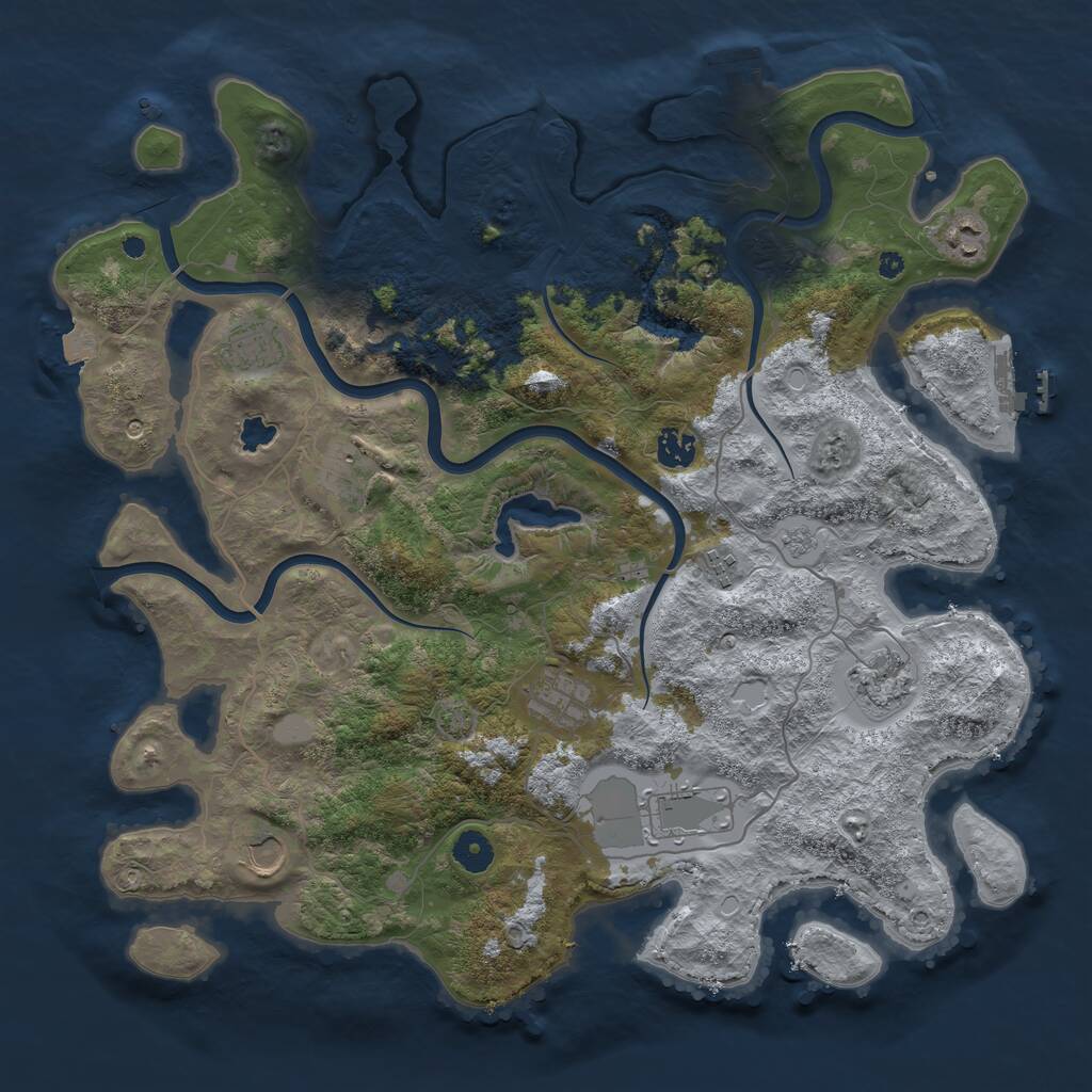 Rust Map: Procedural Map, Size: 4100, Seed: 223465623, 15 Monuments