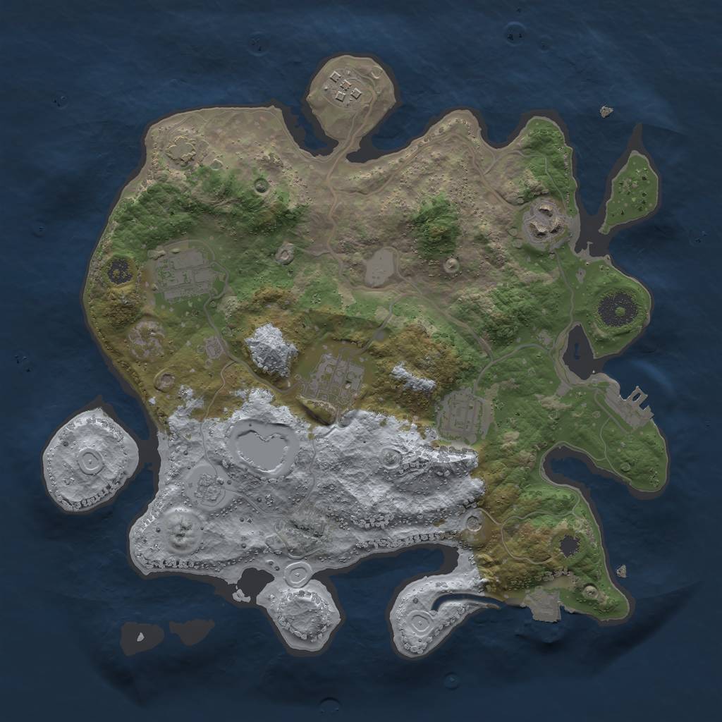 Rust Map: Procedural Map, Size: 3000, Seed: 956291912, 12 Monuments