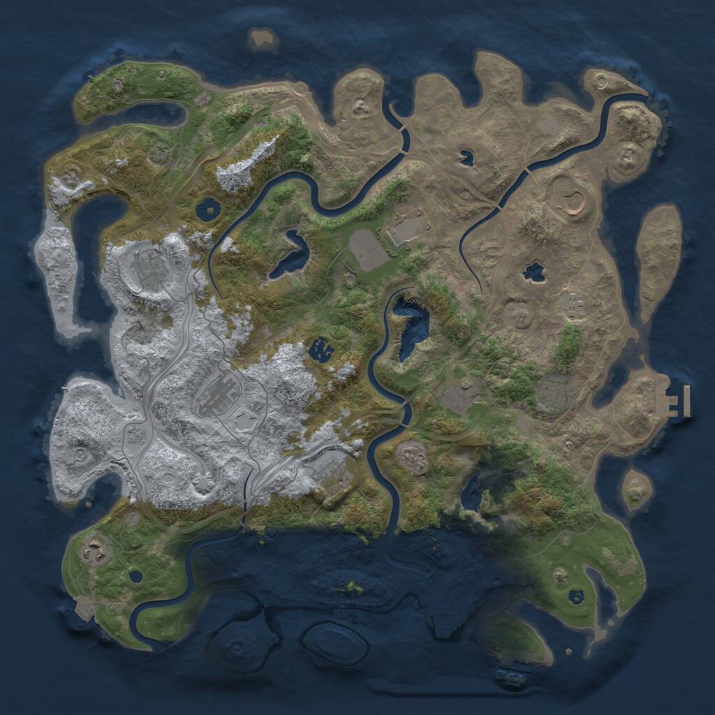 Rust Map: Procedural Map, Size: 4500, Seed: 1804374167, 16 Monuments
