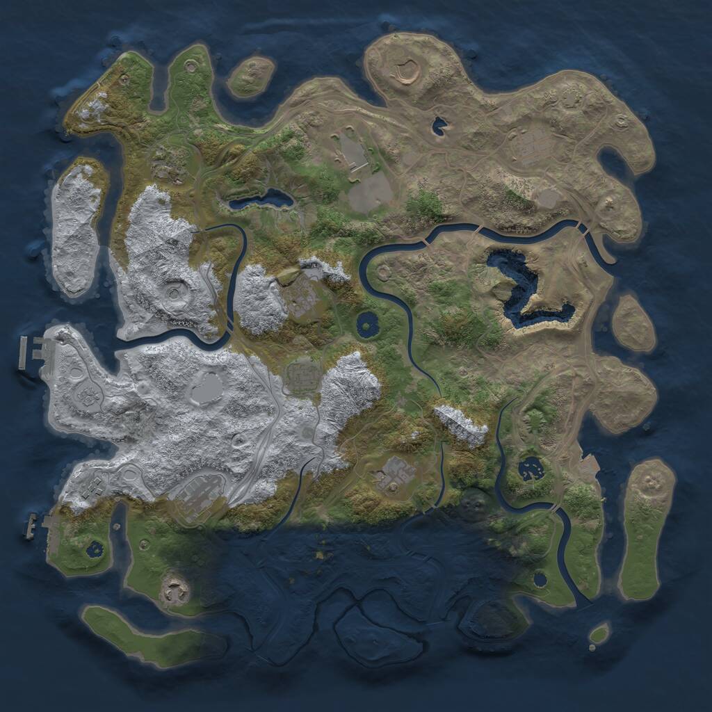 Rust Map: Procedural Map, Size: 4300, Seed: 81309009, 17 Monuments