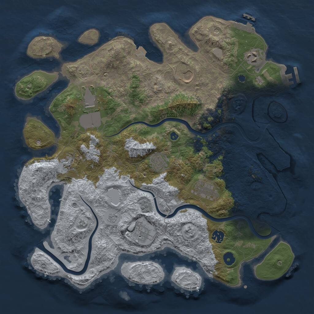 Rust Map: Procedural Map, Size: 3850, Seed: 93599369, 15 Monuments