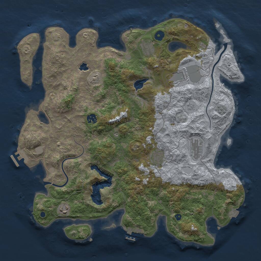 Rust Map: Procedural Map, Size: 4000, Seed: 27176286, 13 Monuments