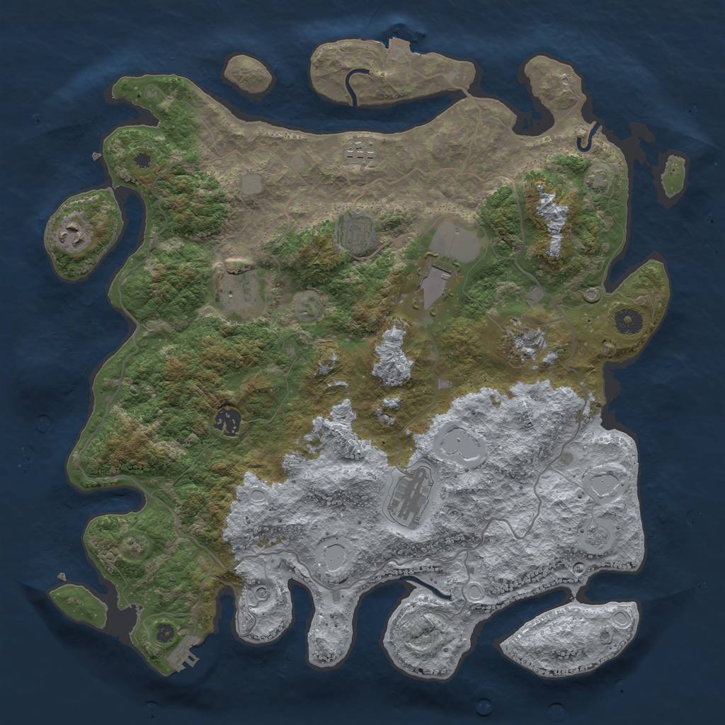 Rust Map: Procedural Map, Size: 4000, Seed: 15293603, 15 Monuments