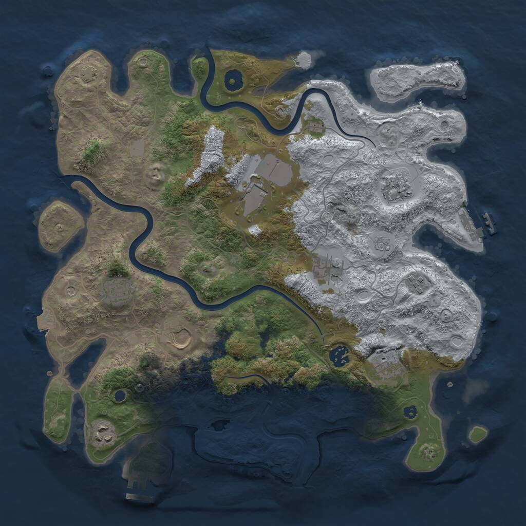 Rust Map: Procedural Map, Size: 3850, Seed: 5353971, 15 Monuments