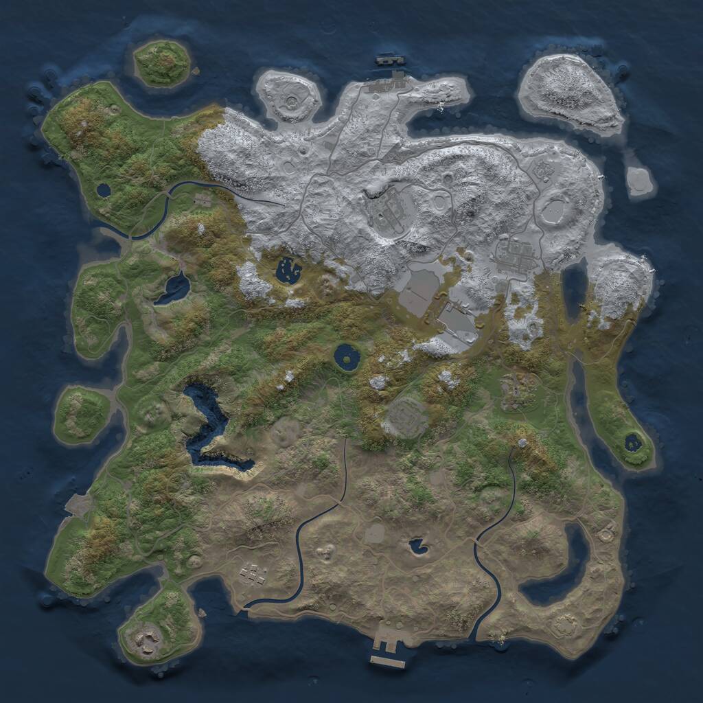 Rust Map: Procedural Map, Size: 4100, Seed: 81885667, 14 Monuments