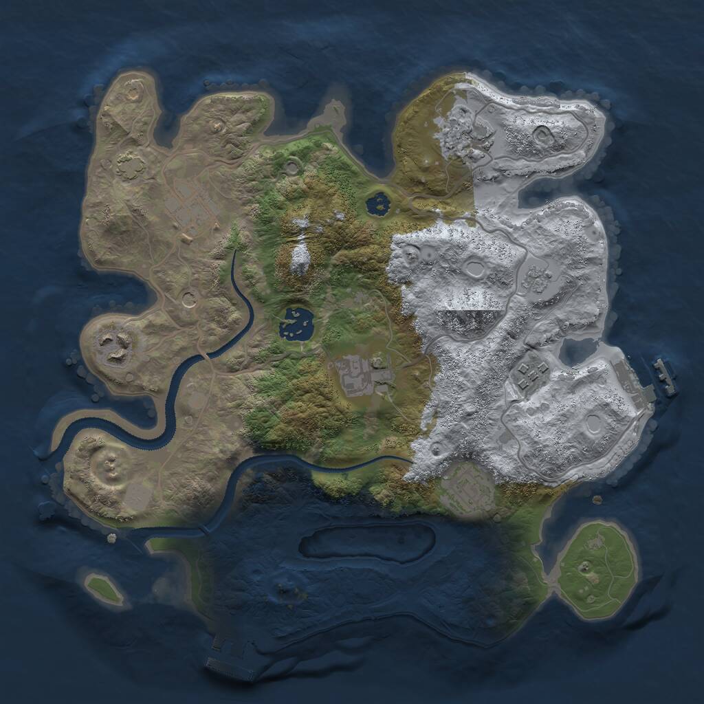 Rust Map: Procedural Map, Size: 3000, Seed: 1928608049, 13 Monuments