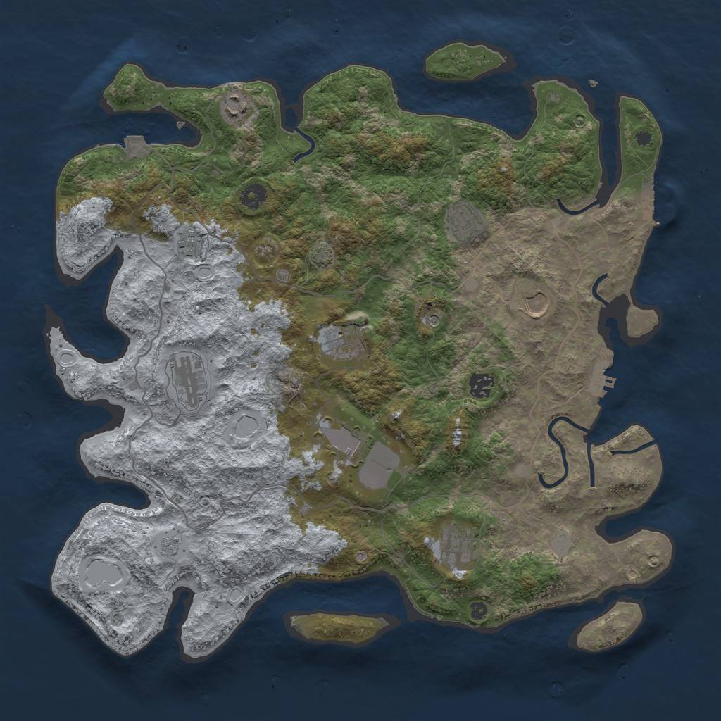 Rust Map: Procedural Map, Size: 4200, Seed: 28452, 17 Monuments