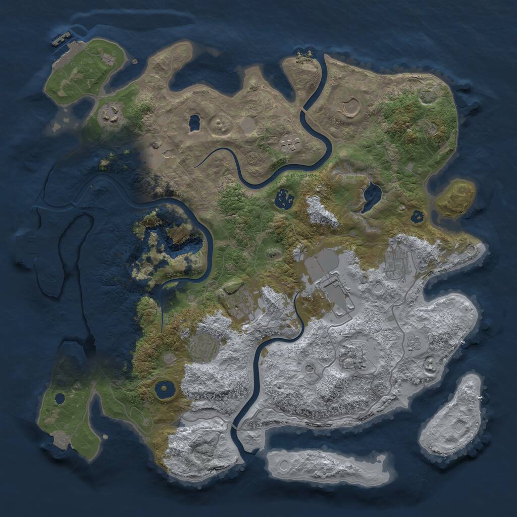 Rust Map: Procedural Map, Size: 4000, Seed: 1449704261, 16 Monuments