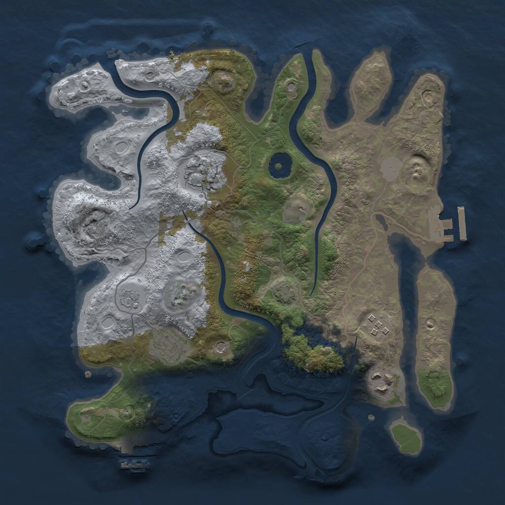 Rust Map: Procedural Map, Size: 3000, Seed: 6853149, 10 Monuments