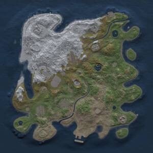 Thumbnail Rust Map: Procedural Map, Size: 3500, Seed: 1946587797, 13 Monuments