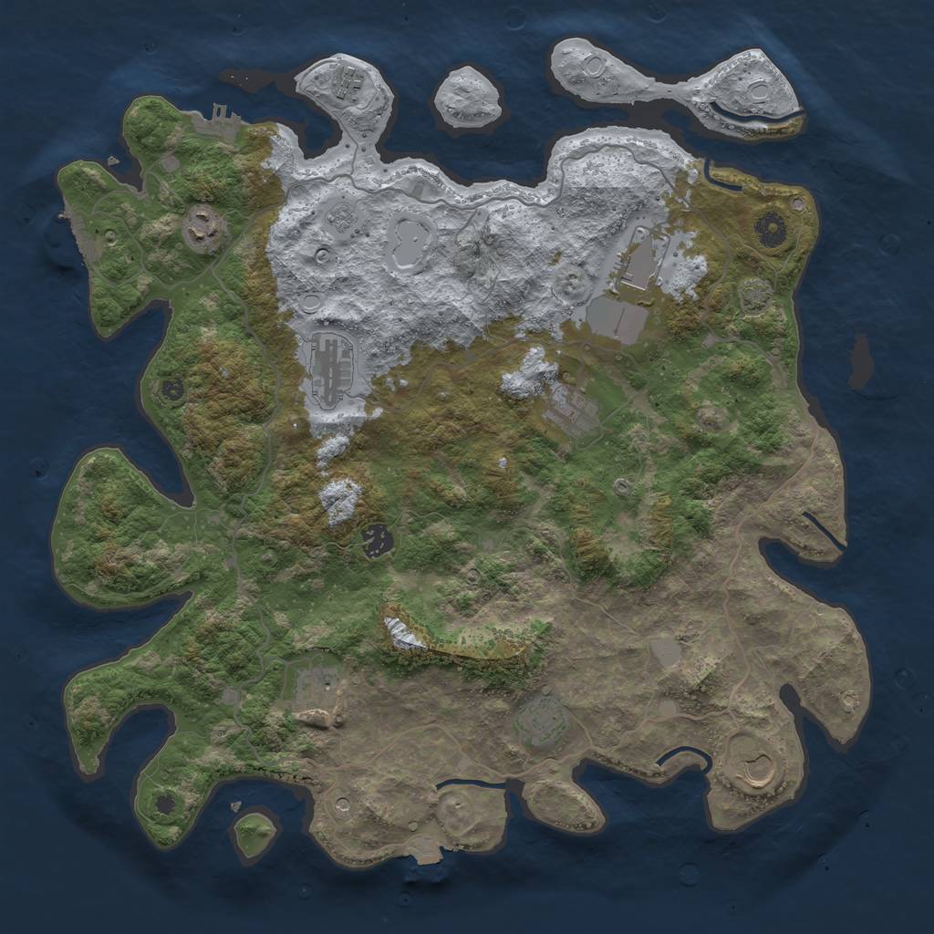 Rust Map: Procedural Map, Size: 4200, Seed: 20231028, 17 Monuments