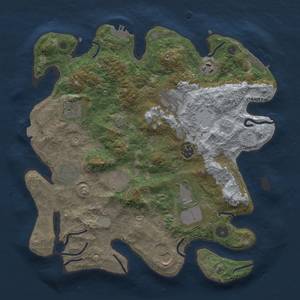 Thumbnail Rust Map: Procedural Map, Size: 3600, Seed: 12810, 17 Monuments