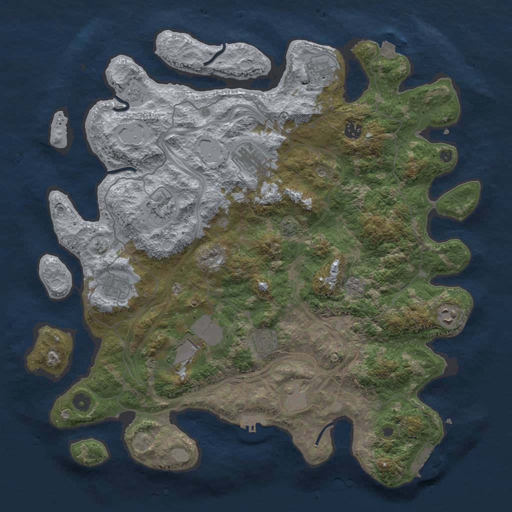 Rust Map: Procedural Map, Size: 4300, Seed: 86165181, 18 Monuments