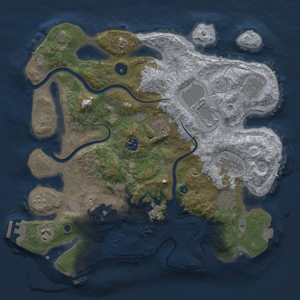 Rust Map: Procedural Map, Size: 3600, Seed: 52521689, 15 Monuments