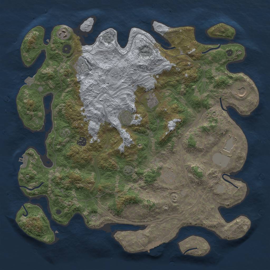 Rust Map: Procedural Map, Size: 4300, Seed: 95339701, 17 Monuments