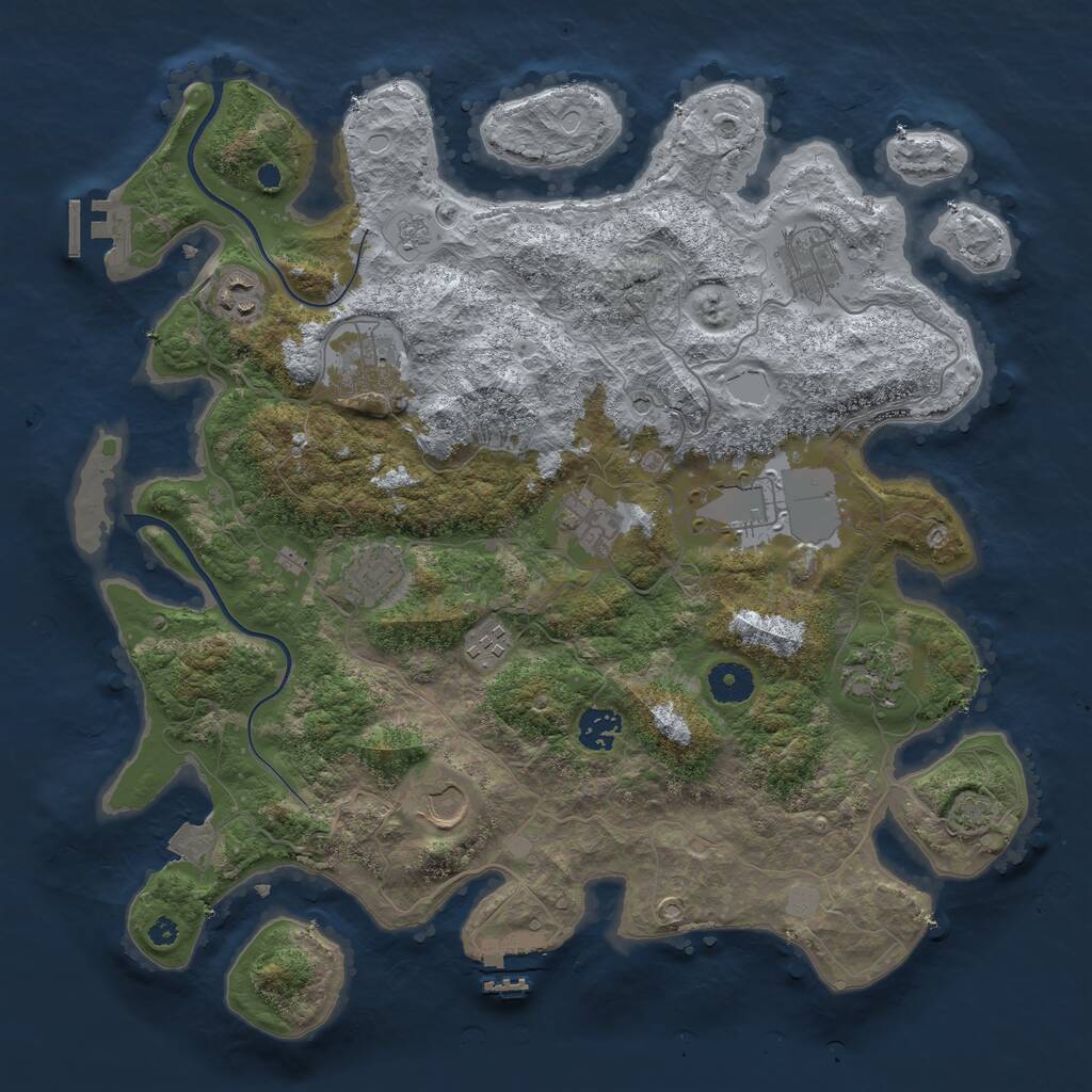Rust Map: Procedural Map, Size: 3800, Seed: 79079776, 16 Monuments