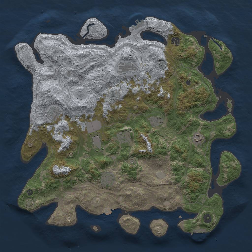 Rust Map: Procedural Map, Size: 4250, Seed: 11581658, 17 Monuments