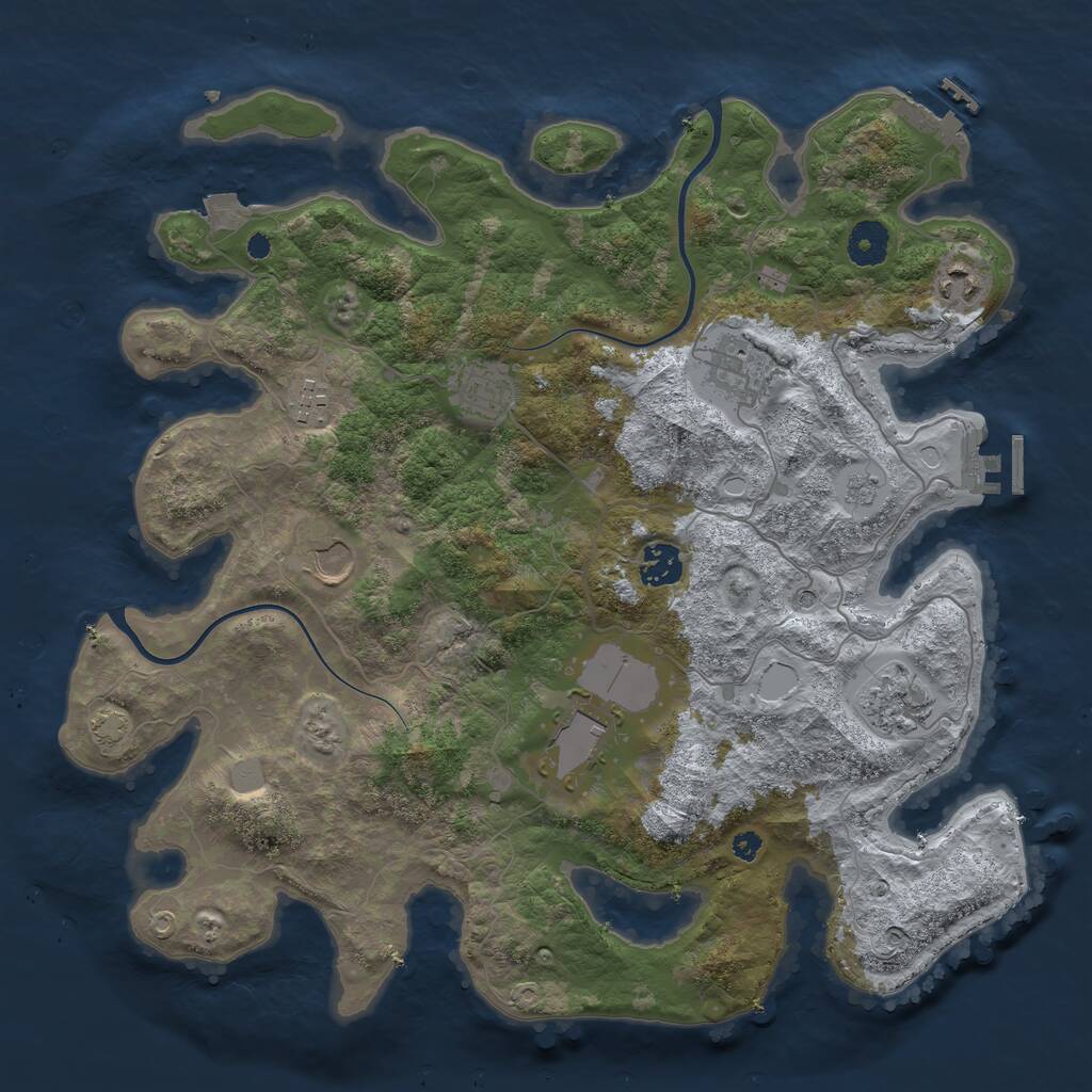 Rust Map: Procedural Map, Size: 3750, Seed: 56642976, 14 Monuments