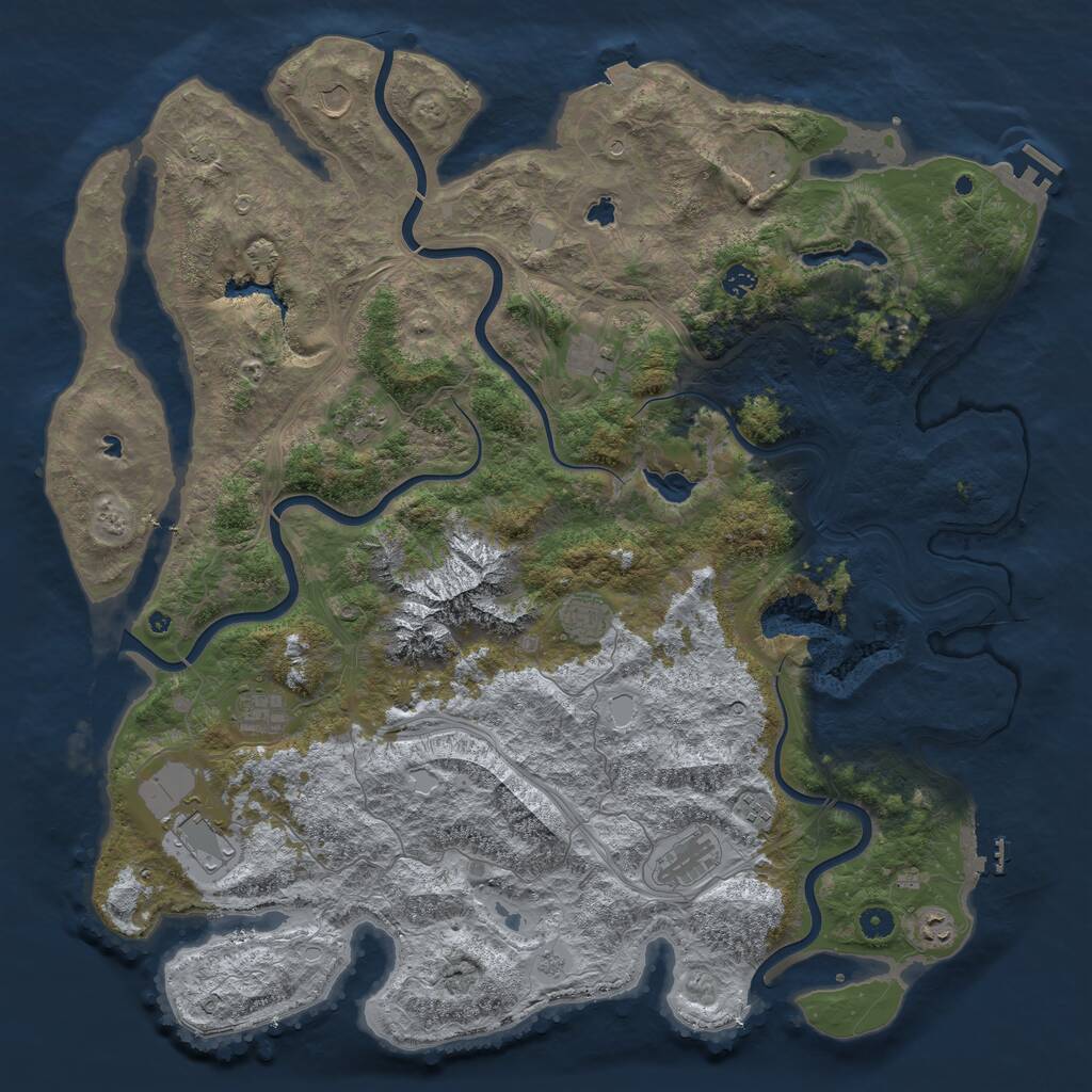 Rust Map: Procedural Map, Size: 5000, Seed: 17006645, 17 Monuments