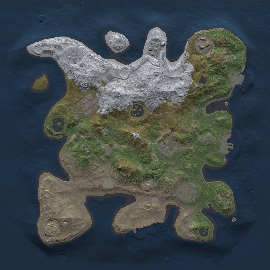 Rust Map: Procedural Map, Size: 3000, Seed: 1538893722, 14 Monuments