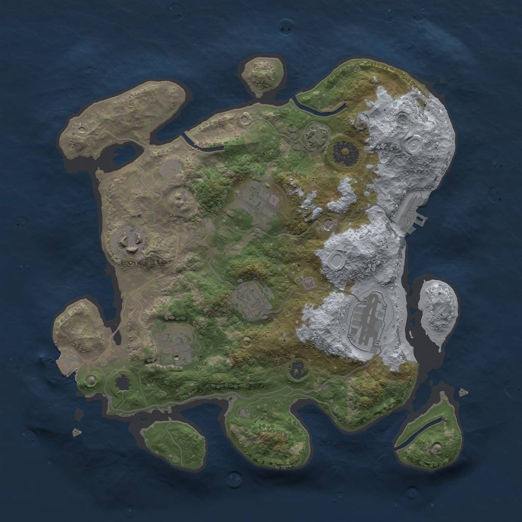 Rust Map: Procedural Map, Size: 3000, Seed: 109774936, 11 Monuments