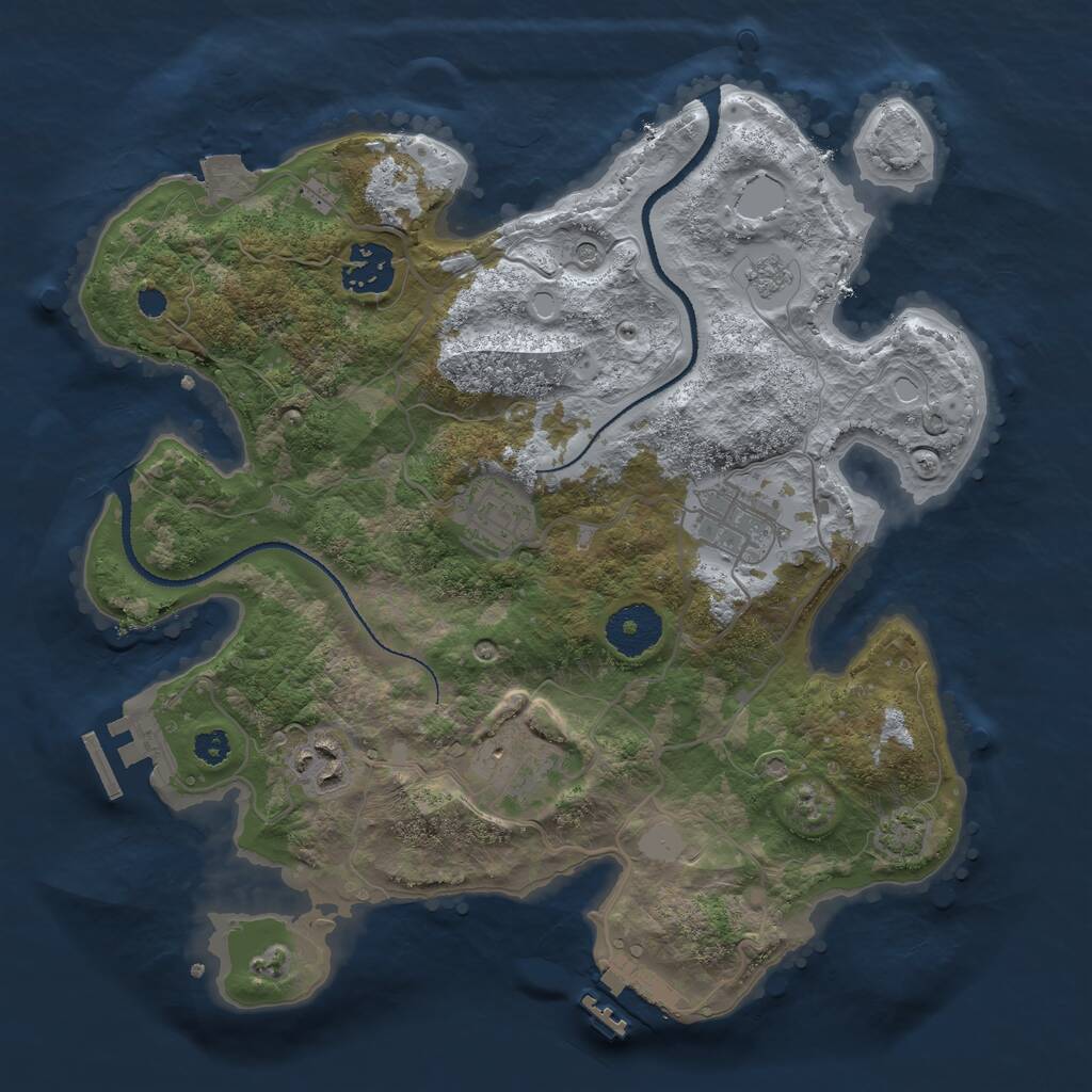Rust Map: Procedural Map, Size: 3099, Seed: 999997, 11 Monuments