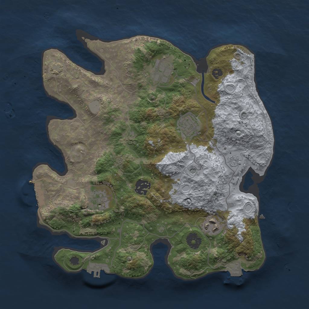 Rust Map: Procedural Map, Size: 3000, Seed: 1600256981, 13 Monuments