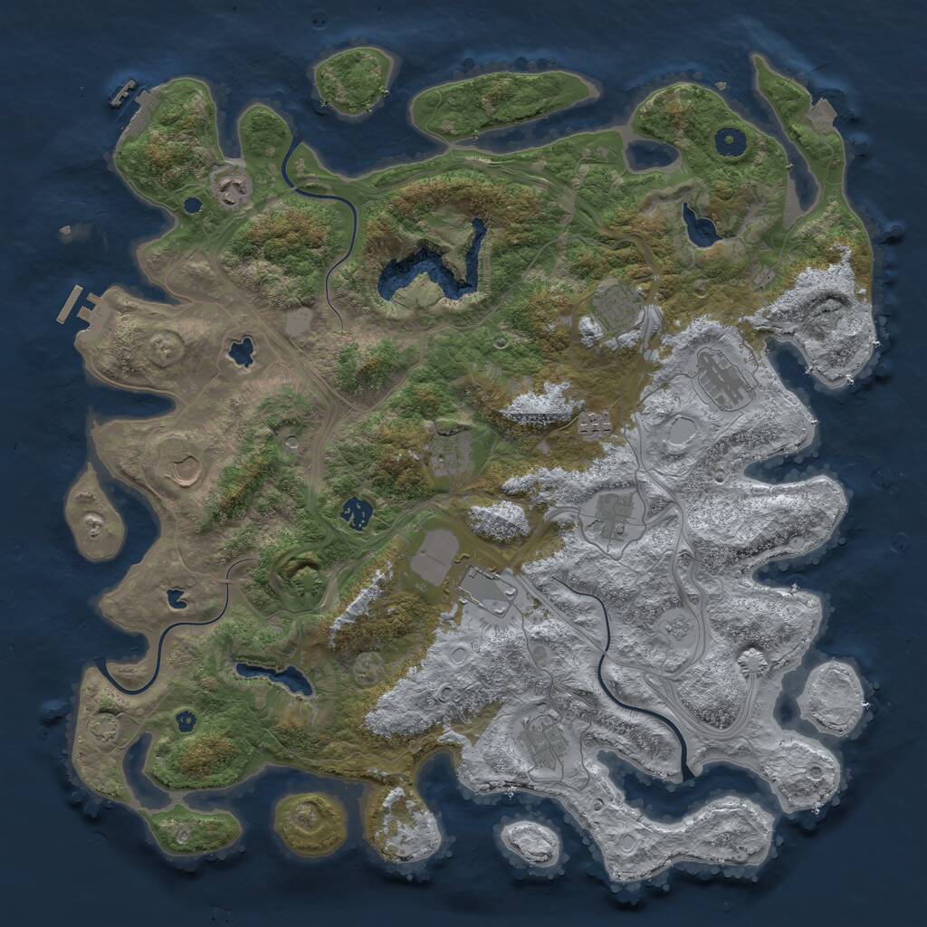 Rust Map: Procedural Map, Size: 4500, Seed: 1554467, 16 Monuments