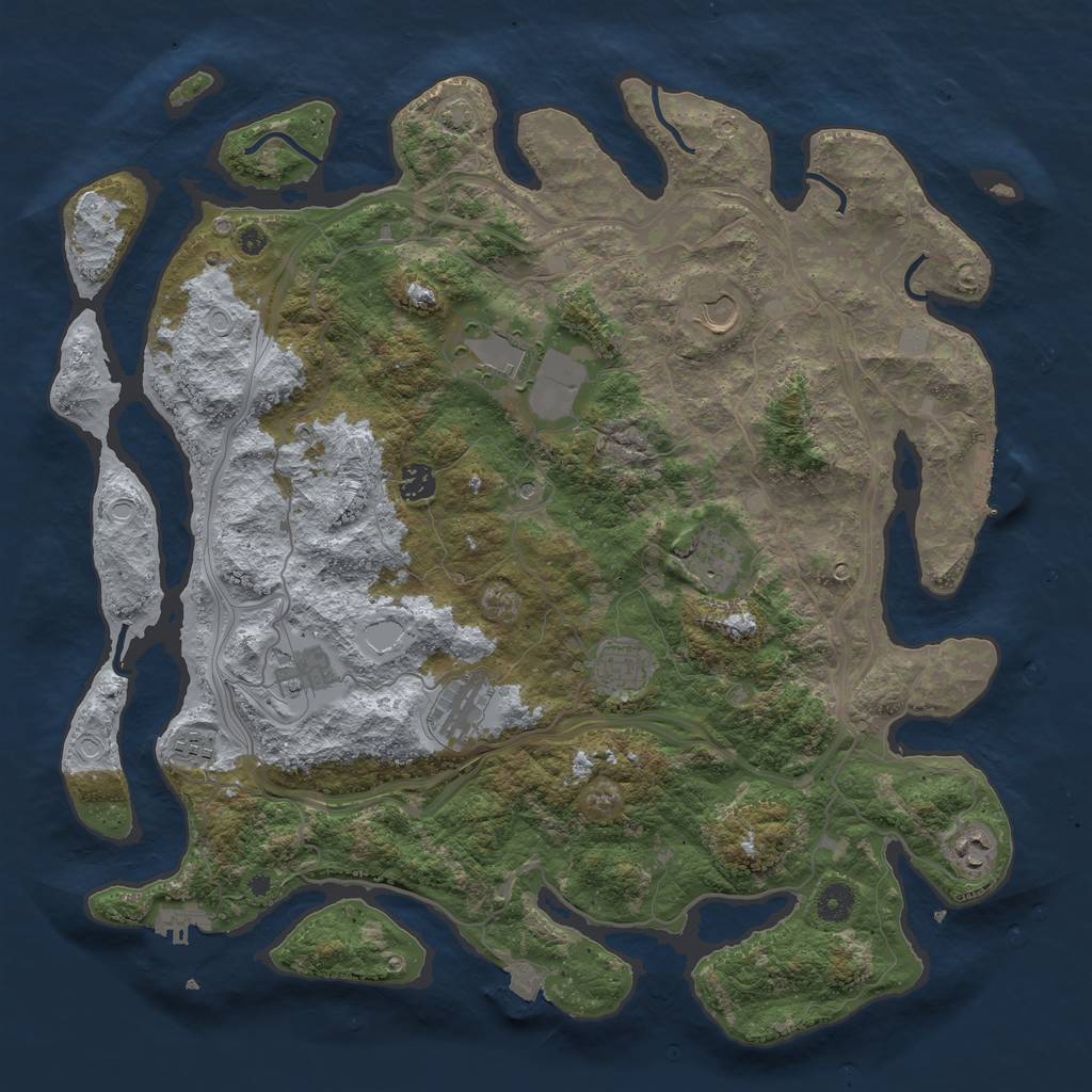 Rust Map: Procedural Map, Size: 4300, Seed: 3748927, 16 Monuments