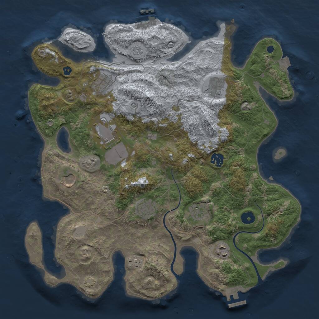 Rust Map: Procedural Map, Size: 3600, Seed: 22549805, 15 Monuments