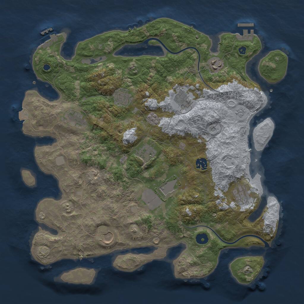 Rust Map: Procedural Map, Size: 3850, Seed: 89048830, 16 Monuments