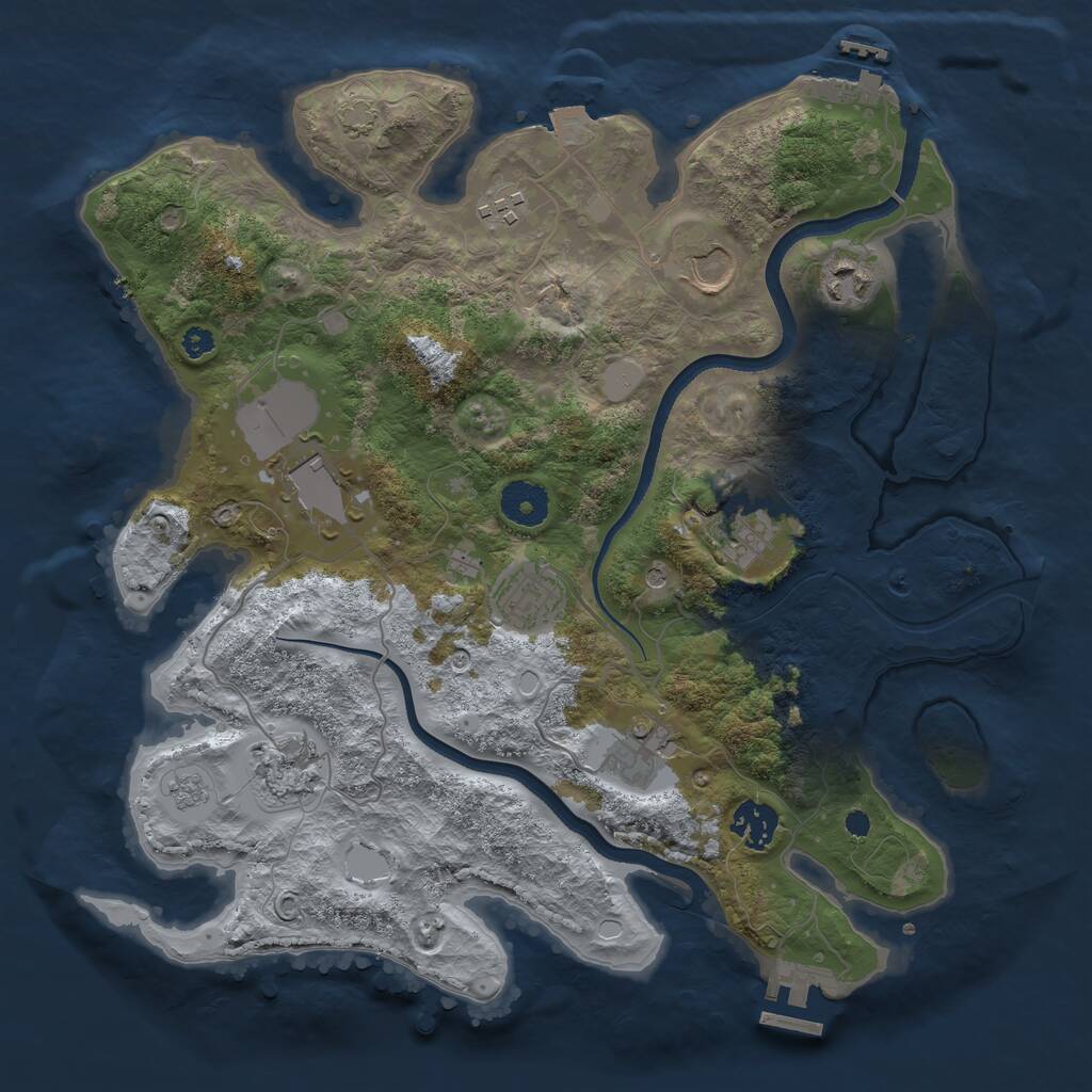 Rust Map: Procedural Map, Size: 3500, Seed: 29003, 15 Monuments