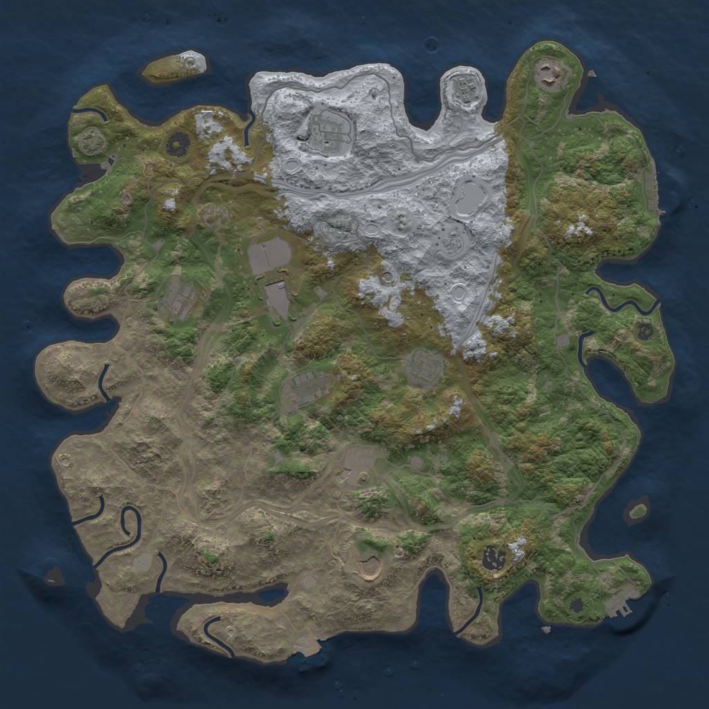 Rust Map: Procedural Map, Size: 4300, Seed: 10256393, 18 Monuments