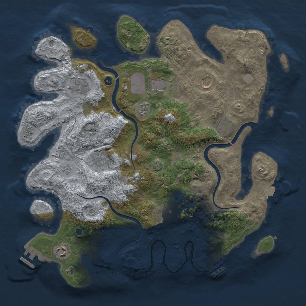 Rust Map: Procedural Map, Size: 3750, Seed: 85754626, 14 Monuments