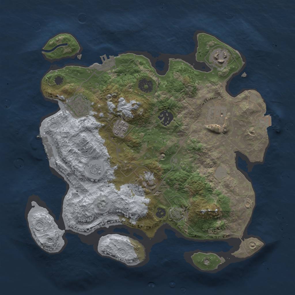 Rust Map: Procedural Map, Size: 3000, Seed: 17465, 13 Monuments