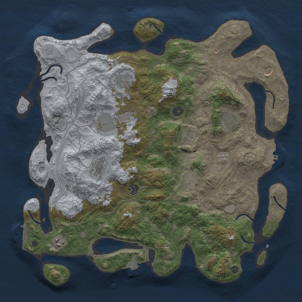 Rust Map: Procedural Map, Size: 4250, Seed: 50715415, 18 Monuments