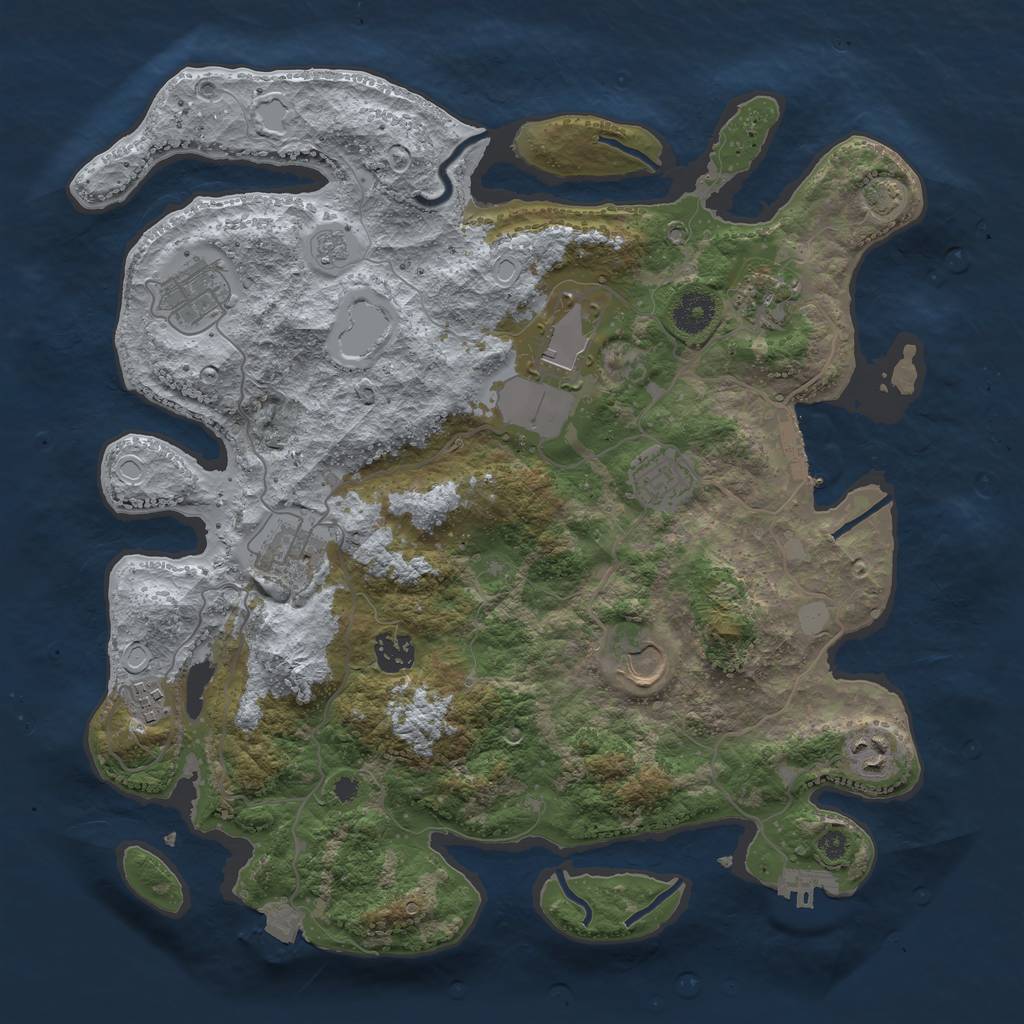 Rust Map: Procedural Map, Size: 3700, Seed: 87687358, 16 Monuments