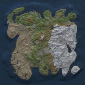 Thumbnail Rust Map: Procedural Map, Size: 3500, Seed: 1757084773, 16 Monuments