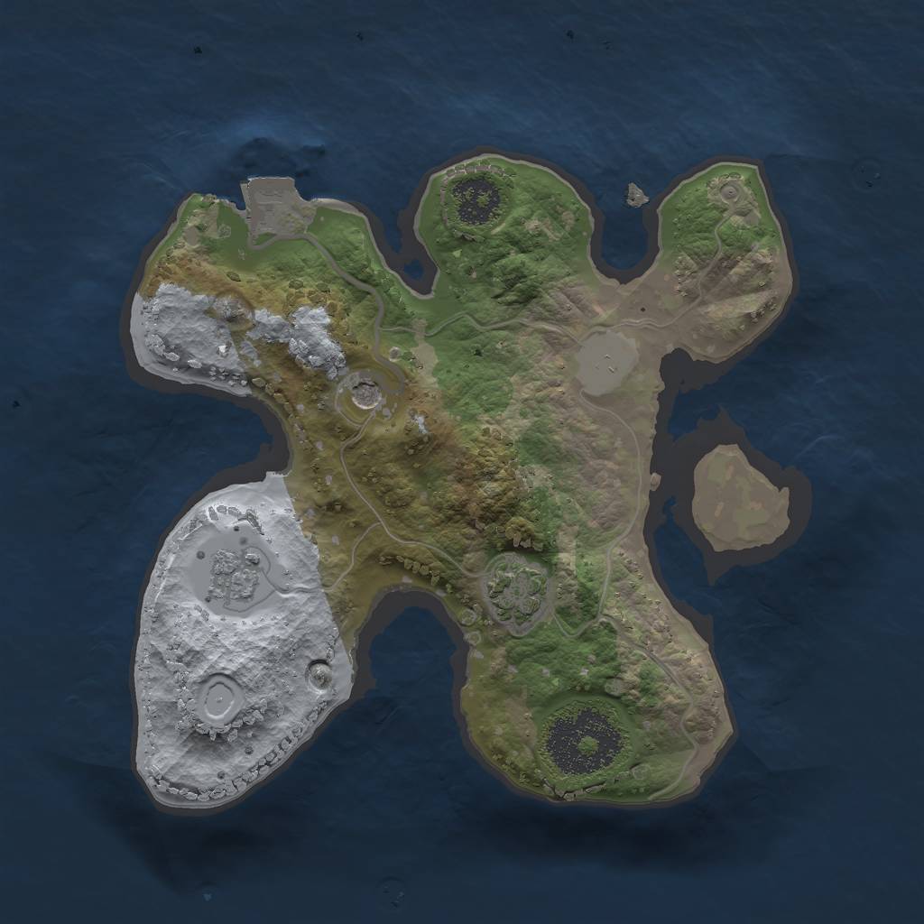 Rust Map: Procedural Map, Size: 2000, Seed: 213876, 6 Monuments