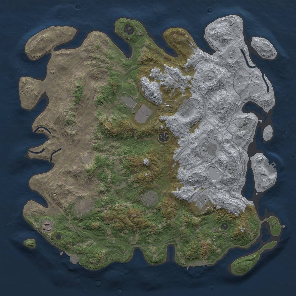 Rust Map: Procedural Map, Size: 4300, Seed: 22869352, 17 Monuments