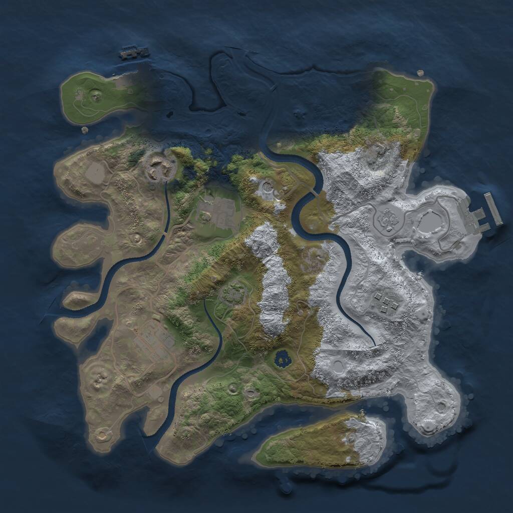 Rust Map: Procedural Map, Size: 3000, Seed: 6974520, 10 Monuments