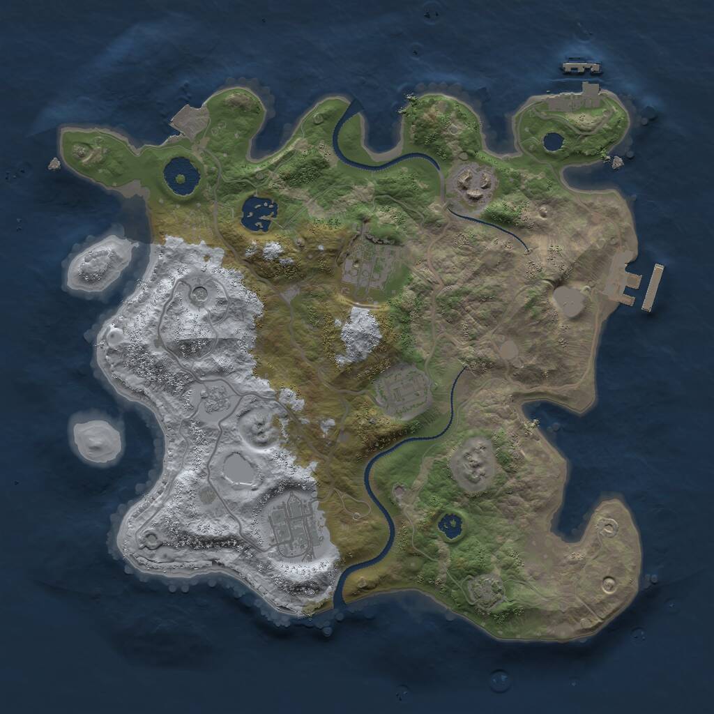 Rust Map: Procedural Map, Size: 3000, Seed: 950926267, 11 Monuments