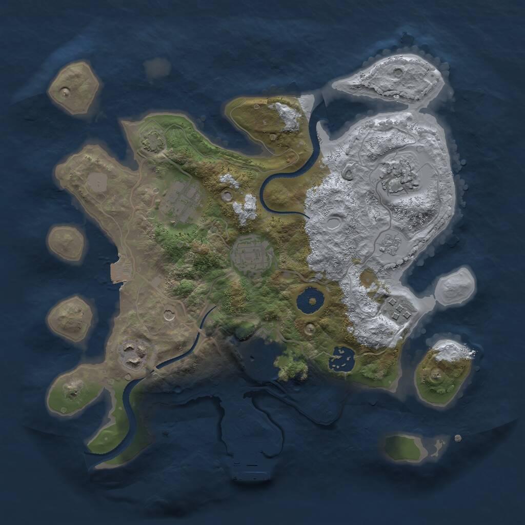 Rust Map: Procedural Map, Size: 3000, Seed: 4761, 12 Monuments