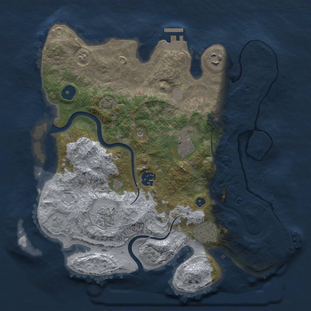 Rust Map: Procedural Map, Size: 3300, Seed: 1440688721, 12 Monuments