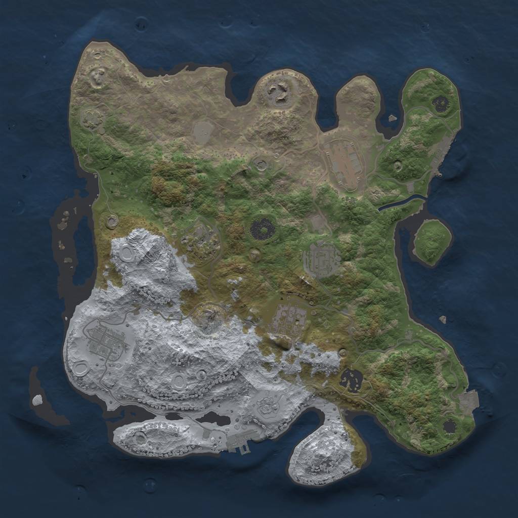 Rust Map: Procedural Map, Size: 3300, Seed: 1440688721, 15 Monuments