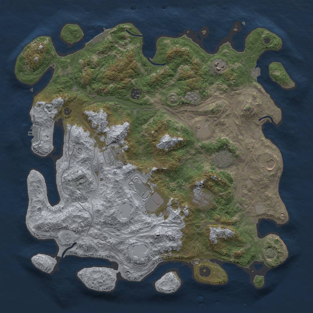 Rust Map: Procedural Map, Size: 4250, Seed: 10523, 17 Monuments